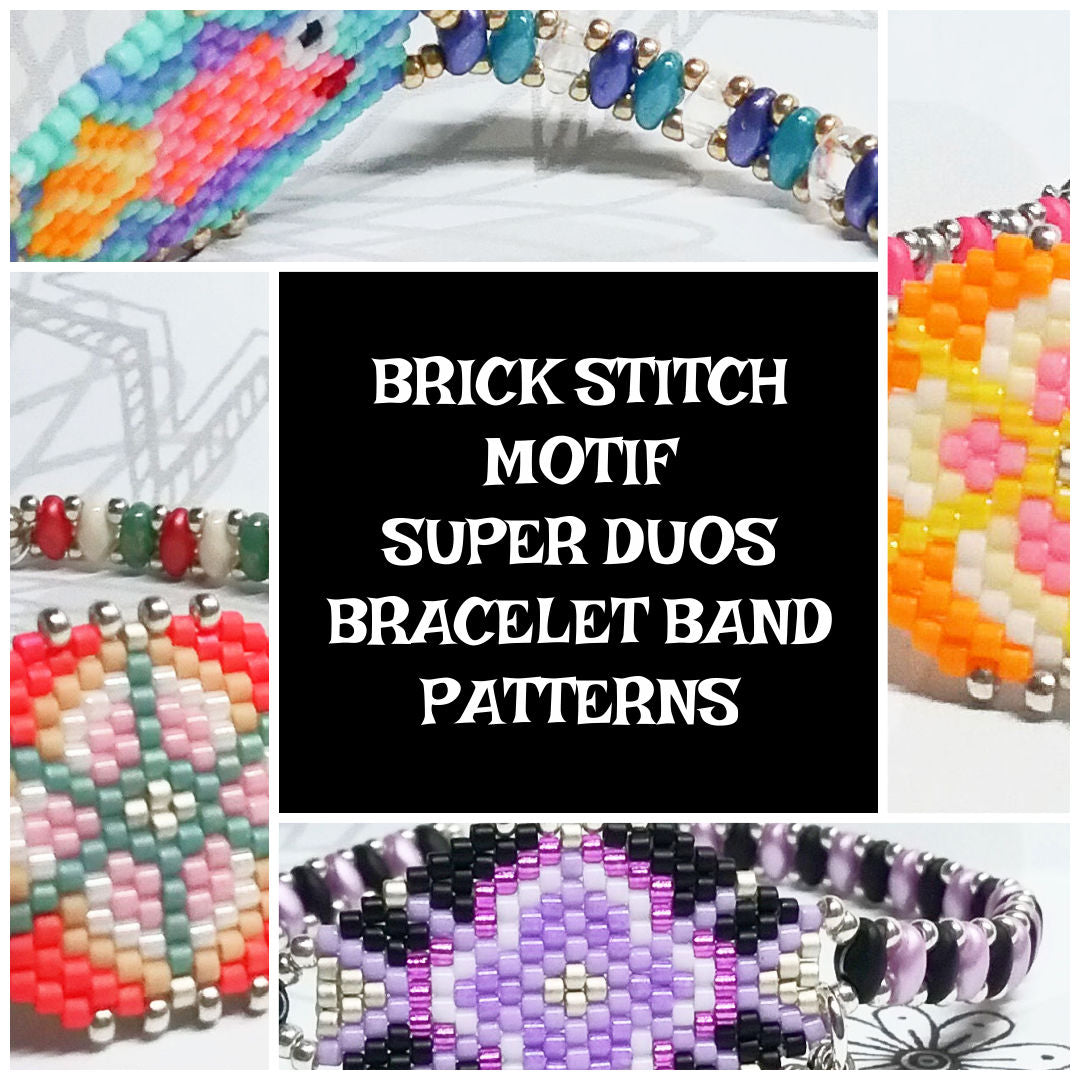 RAINBOW PINK OMBRE Brick Stitch Motif Mini Duos Bracelet Band Pattern