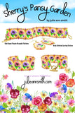 SHERRY'S PANSY GARDEN Bracelet Pattern with Brick Stitch Charms