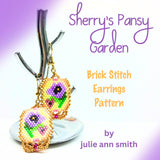 SHERRY'S PANSY GARDEN Bracelet Pattern with Brick Stitch Charms