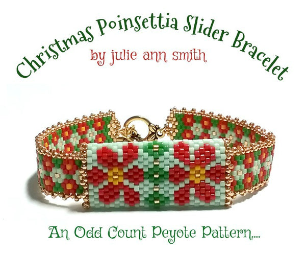CHRISTMAS POINSETTIA Slider Bracelet Pattern
