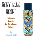 BABY BLUE HEART Lip Balm Cover Pattern
