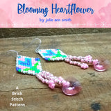 BLOOMING HEARTFLOWERS Brick Stitch Earring Pattern