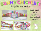 BUNNY CHICKLETS Brick Stitch Motif Super Duos Bracelet Band Pattern