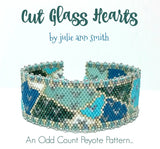 CUT GLASS HEARTS Bracelet Pattern