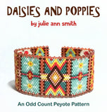 DAISIES AND POPPIES Bracelet Pattern