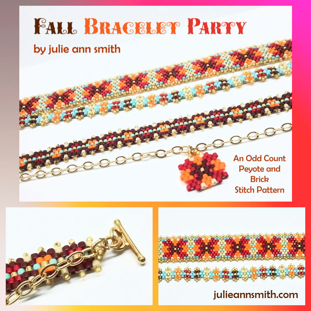 RAINBOW PINK OMBRE Brick Stitch Motif Mini Duos Bracelet Band Pattern –  Julie Ann Smith