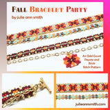 FALL BRACELET PARTY Skinny Mini Odd Count Peyote and Brick Stitch Pattern