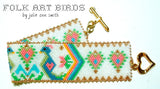 FOLK ART BIRDS Bracelet Pattern