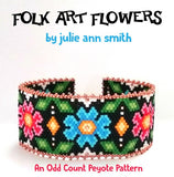 FOLK ART FLOWERS Bracelet Pattern