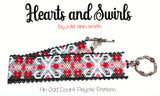 HEARTS AND SWIRLS Bracelet and Earring Pattern