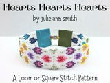 HEARTS HEARTS HEARTS Square Stitch or Loom Bracelet Pattern