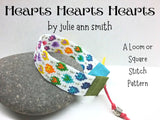 HEARTS HEARTS HEARTS Square Stitch or Loom Bracelet Pattern