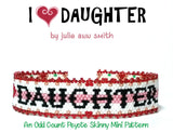 I HEART DAUGHTER Skinny Mini Bracelet Pattern