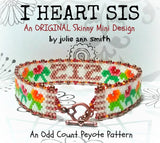 I HEART SIS Skinny Mini Bracelet Pattern