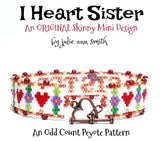 I HEART SISTER Skinny Mini Bracelet Pattern