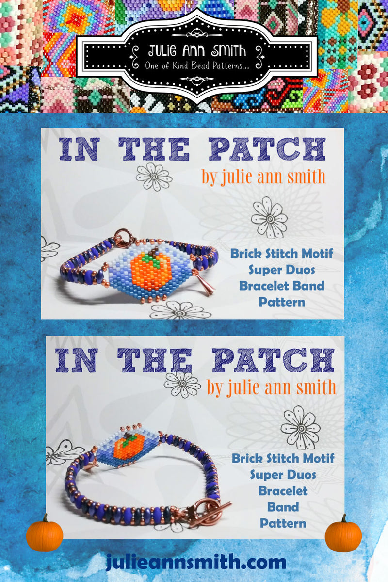 IN THE PATCH Brick Stitch Motif Super Duos Bracelet Band