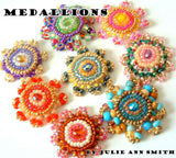MEDALLIONS Bead Crochet Bead Embroidery Bracelet Pattern