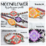MOONFLOWER Brick Stitch Motif Super Duos Bracelet Band Pattern