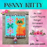 PENNY KITTY Odd Count Peyote Hanger Ornament Pattern