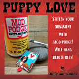 PUPPY LOVE Odd Count Peyote Hanger Ornament Pattern