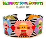 RAINBOW SOCK MONKEYS Bracelet Pattern