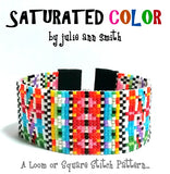 SATURATED COLOR Square Stitch or Loom Bracelet Pattern