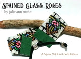 STAINED GLASS ROSES Square Stitch or Loom Bracelet Pattern