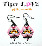 TIGER LOVE Bracelet Pattern and Brick Stitch Earring Pattern