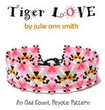TIGER LOVE Bracelet Pattern and Brick Stitch Earring Pattern