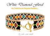 WHITE DIAMOND FLORAL Skinny Mini Bracelet Pattern