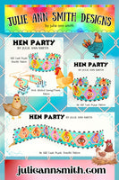 HEN PARTY Odd Count Peyote Bracelet and Brick Stitch Earrings/Charms Pattern
