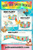 HEN PARTY Odd Count Peyote Bracelet and Brick Stitch Earrings/Charms Pattern