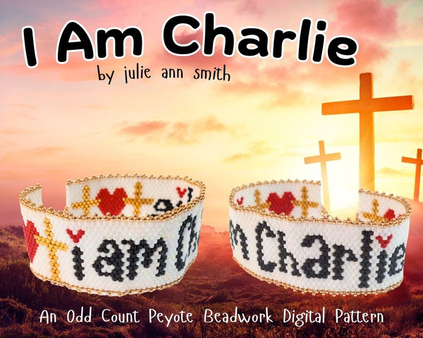 I AM CHARLIE Odd Count Peyote Bracelet