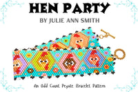 HEN PARTY Odd Count Peyote Bracelet and Brick Stitch Earrings/Charms Pattern