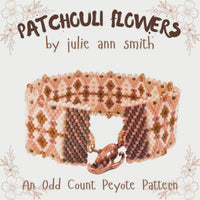 PATCHOULI FLOWERS Odd Count Peyote Bracelet