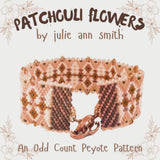 PATCHOULI FLOWERS Odd Count Peyote Bracelet