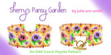 SHERRY'S PANSY GARDEN Bracelet Pattern with Brick Stitch Charms