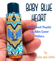 BABY BLUE HEART Lip Balm Cover Pattern