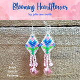 BLOOMING HEARTFLOWERS Brick Stitch Earring Pattern