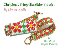 CHRISTMAS POINSETTIA Slider Bracelet Pattern