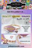 CREAMY GOLDEN VIOLETS Brick Stitch Motif Super Duos Bracelet Band Pattern