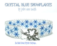 CRYSTAL BLUE SNOWFLAKES Skinny Mini Bracelet Pattern
