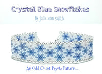 CRYSTAL BLUE SNOWFLAKES Skinny Mini Bracelet Pattern