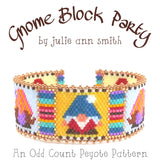 GNOME BLOCK PARTY Bracelet Pattern with Brick Stitch Charms