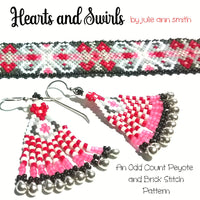 HEARTS AND SWIRLS Bracelet and Earring Pattern