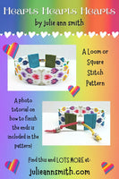 HEARTS HEARTS HEARTS Square Stitch or Loom Bracelet Pattern