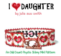 I HEART DAUGHTER Skinny Mini Bracelet Pattern