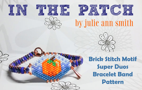 IN THE PATCH Brick Stitch Motif Super Duos Bracelet Band Pattern