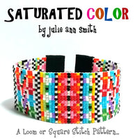 SATURATED COLOR Square Stitch or Loom Bracelet Pattern