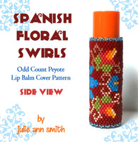 SPANISH FLORAL SWIRLS Lip Balm Cover Pattern